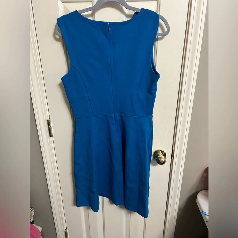 41 Hawthorn Blue V-neck For &‎ Flare Sleeveless Dress Medium - Picture 4 of 4
